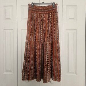 Elastic Waist Prairie Skirt Maxi